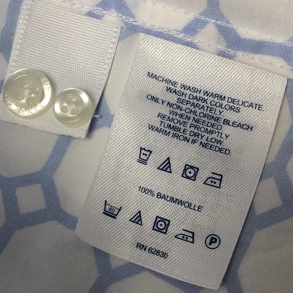 Lands’ End Shirt Periwinkle No Iron Supima Cotton Button Down Women’s 26W - Picture 9 of 11